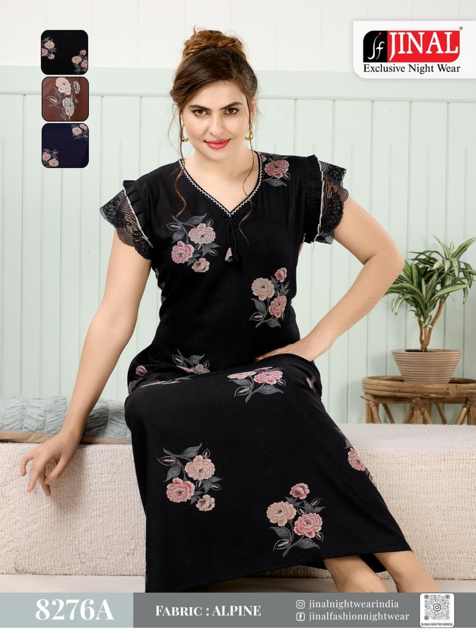 Floral Printed Maxi Nighty